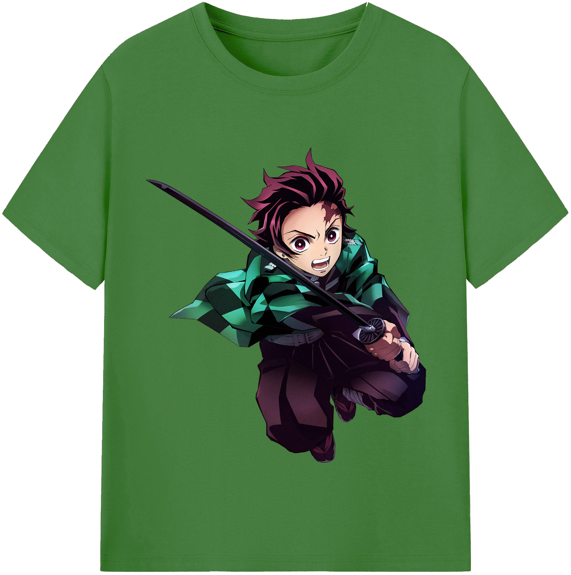 （画像用） 鬼滅の刃 竈門 炭治郎／かまど たんじろう Kamado Tanjirou レディースカジュアルプリントTシャツ（綿100％）